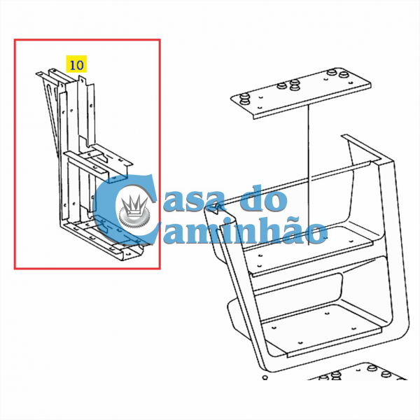 SUPORTE DO ESTRIBO ESQUERDO - MERCEDES 1935 E 1941 - 3846607730