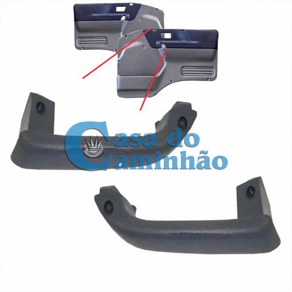 PAR PUXADOR DA PORTA VW WORKER PRETO