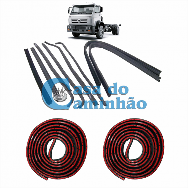 KIT BORRACHA DE PORTA CANALETA E PESTANA VW WORKER