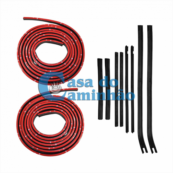 KIT BORRACHA DE PORTA CANALETA E PESTANA VW WORKER