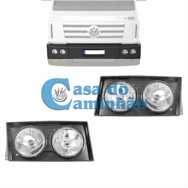 PAR FAROL DIANTEIRO VW WORKER MASCARA NEGRA