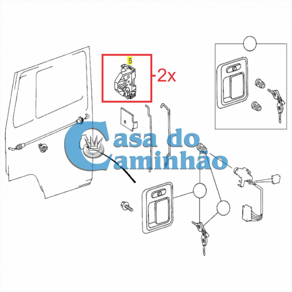 PAR FECHADURA DA PORTA MBB ATEGO ATRON FPN HPN