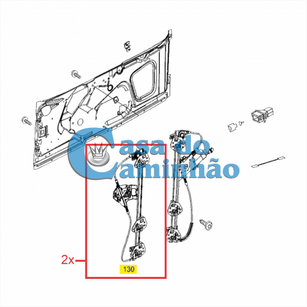 PAR MAQUINA VIDRO MBB AXOR ATEGO ACTROS