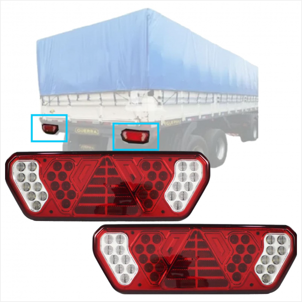 PAR LANTERNAS TRASEIRA CARRETAS GUERRA