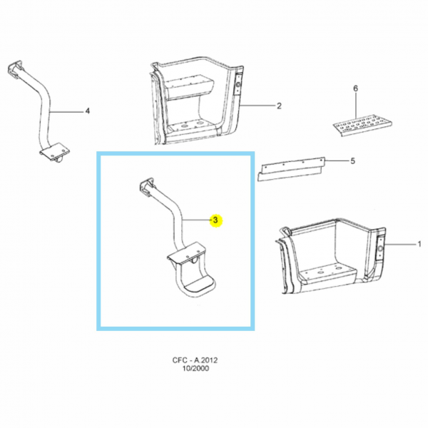 PAR SUPORTE ESTRIBO FORD CARGO TRAÇADOS