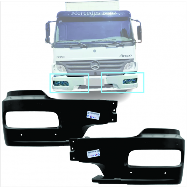 PAR PONTAS LATA DO PARACHOQUE MBB ATEGO 1728