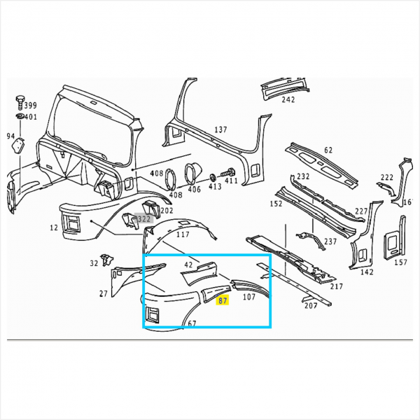 PAR CHAPA LATERAL DO PARALAMA MBB 1111
