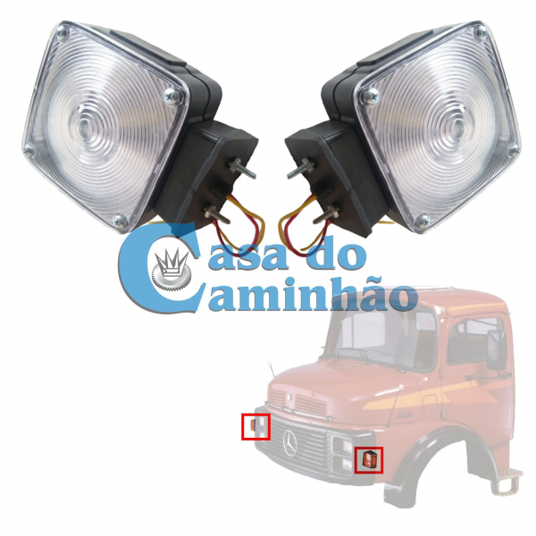 PAR LANTERNA DO PISCA DIANTEIRO CRISTAL MBB CARA PRETA