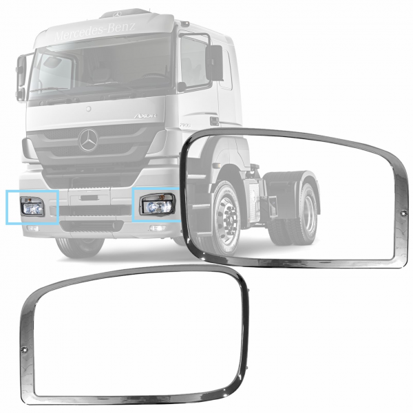 PAR DE ARO CROMADO DO FAROL MB AXOR