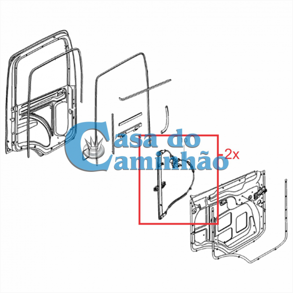 PAR MÁQUINA DE VIDRO VW CONSTELLATION 17250 17280