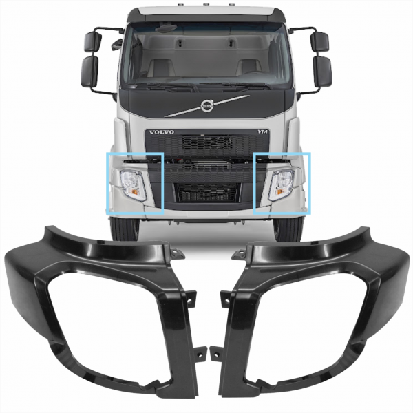 PAR MOLDURA FAROL VOLVO VM