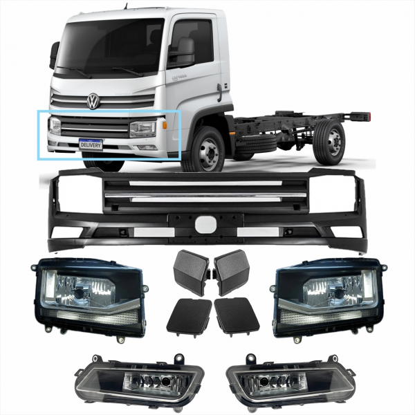 KIT PARACHOQUE COMPLETO COM FAROIS VW NOVO DELIVERY